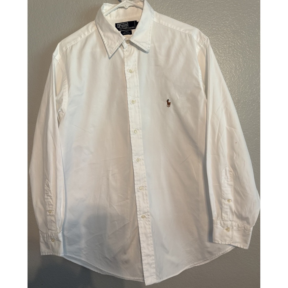 Vtg Polo Ralph Lauren Lowell White Dress Shirt 100% Cotton Men's 16.5 x 33 (L)
